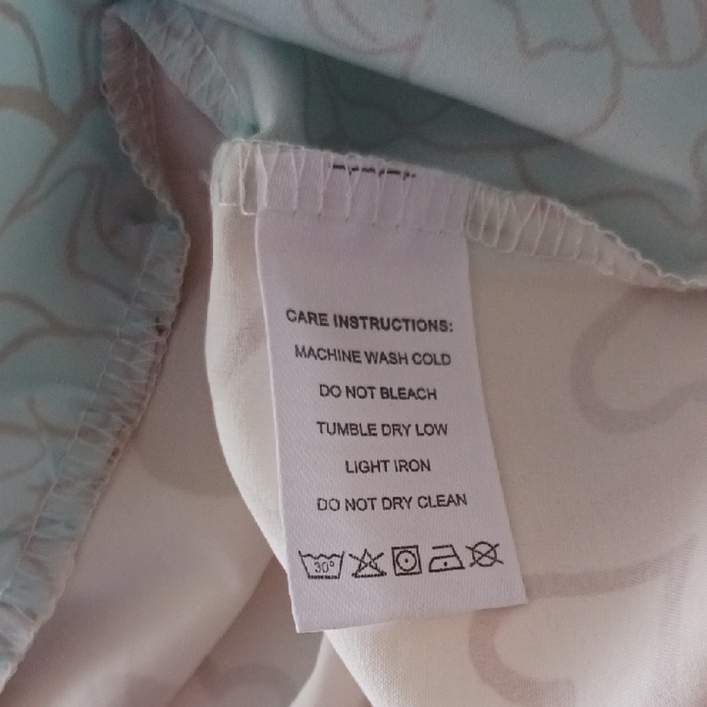 Source Unknown Cream & Light Blue Tiered Floral Button-Front Dress - Picture 7 of 8